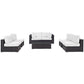 Modway Convene 7-Piece Outdoor Patio Sectional Set in Espresso White MDY-EEI-2164-EXP-WHI-SET