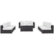 Modway Convene 7-Piece Outdoor Patio Sectional Set in Espresso White MDY-EEI-2164-EXP-WHI-SET