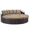 Convene Outdoor Patio Wicker Rattan Canopy Sectional Daybed by Modway| Espresso Mocha