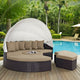 Convene Outdoor Patio Wicker Rattan Canopy Sectional Daybed by Modway| Espresso Mocha