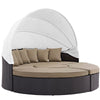 Convene Outdoor Patio Wicker Rattan Canopy Sectional Daybed by Modway| Espresso Mocha