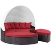 Convene Outdoor Patio Wicker Rattan Canopy Sectional Daybed by Modway| Espresso Red