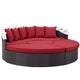 Convene Outdoor Patio Wicker Rattan Canopy Sectional Daybed by Modway| Espresso Red