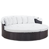 Convene Outdoor Patio Wicker Rattan Canopy Sectional Daybed by Modway| Espresso White