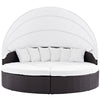 Convene Outdoor Patio Wicker Rattan Canopy Sectional Daybed by Modway| Espresso White