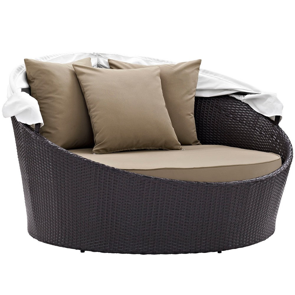 Convene Canopy Outdoor Patio Daybed by Modway| Espresso Mocha