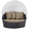 Convene Canopy Outdoor Patio Daybed by Modway| Espresso Mocha