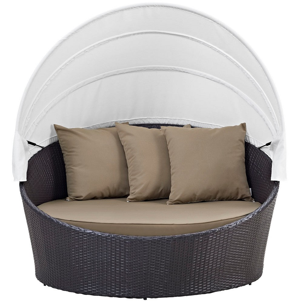 Convene Canopy Outdoor Patio Daybed by Modway| Espresso Mocha