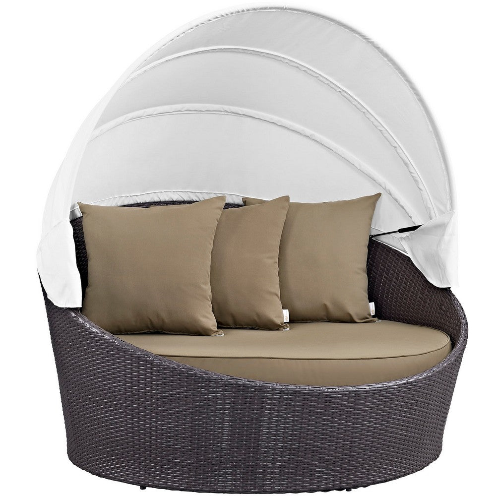 Convene Canopy Outdoor Patio Daybed by Modway| Espresso Mocha