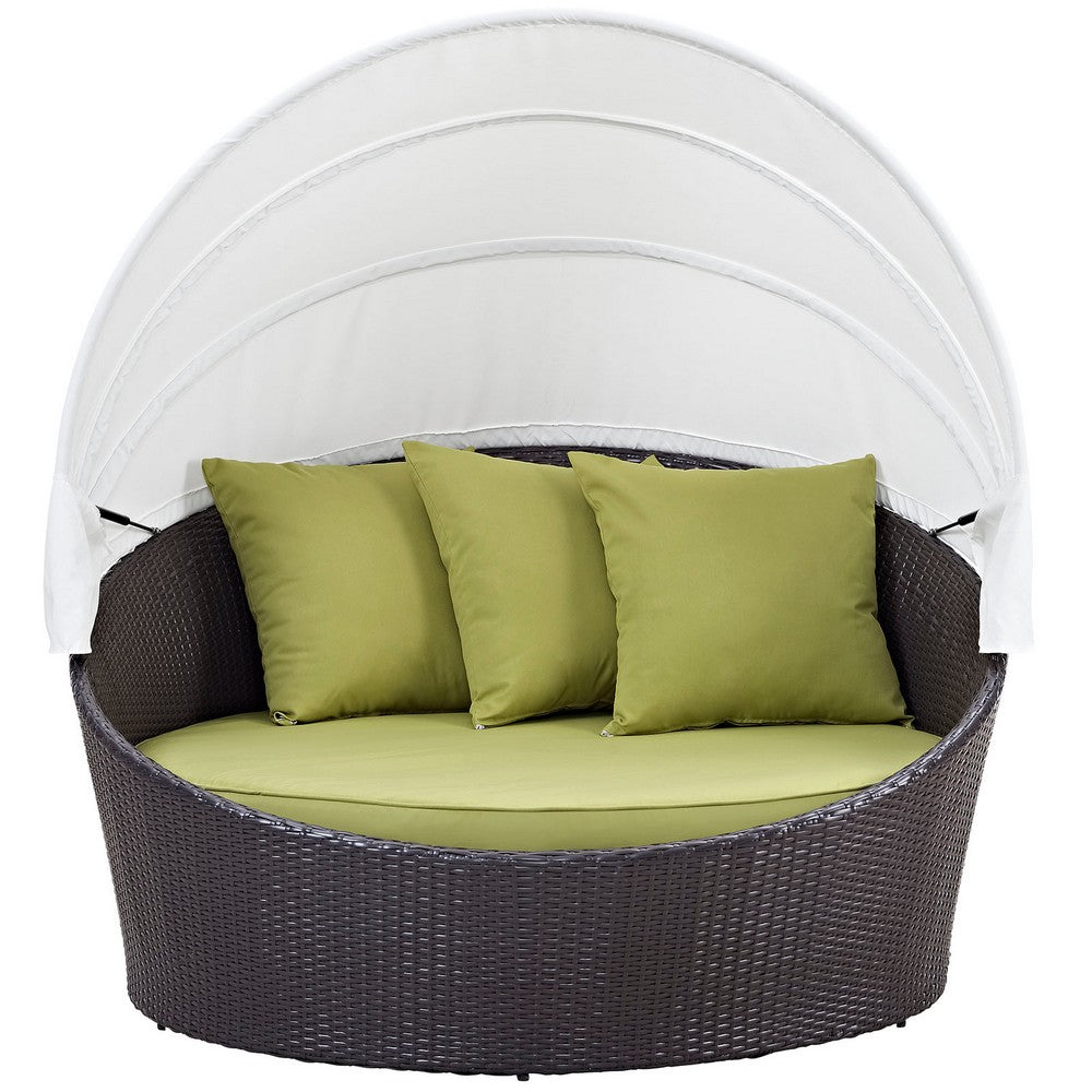Convene Canopy Outdoor Patio Daybed by Modway| Espresso Peridot