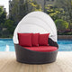 Convene Canopy Outdoor Patio Daybed by Modway| Espresso Red