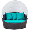 Convene Canopy Outdoor Patio Daybed by Modway| Espresso Turquoise