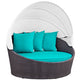 Convene Canopy Outdoor Patio Daybed by Modway| Espresso Turquoise