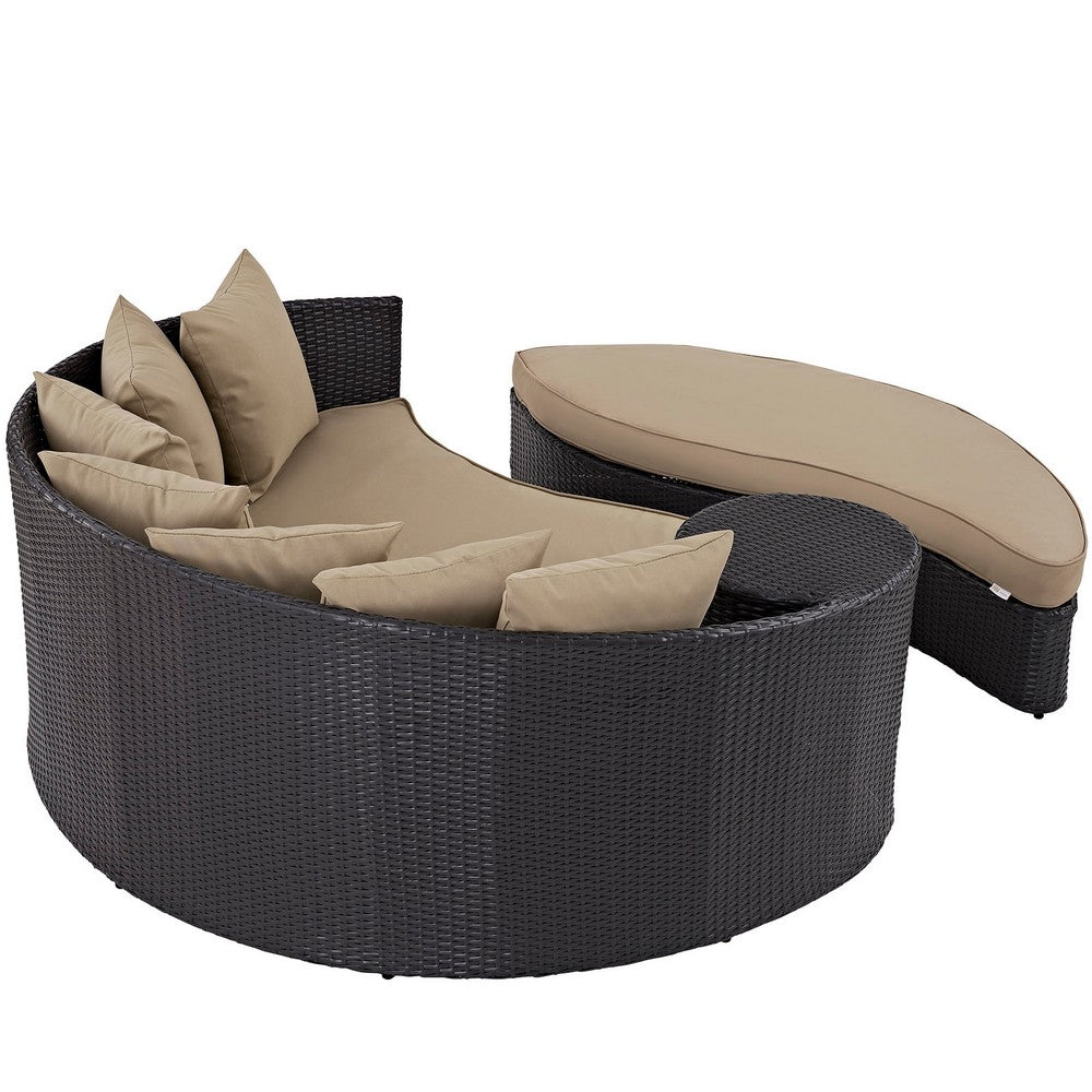 Convene Outdoor Patio Daybed by Modway| Espresso Mocha