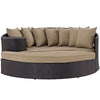 Modway Convene Wicker Rattan Outdoor Patio Poolside Sectional Sofa Daybed with Cushions in Espresso Mocha MDY-EEI-2176-EXP-MOC