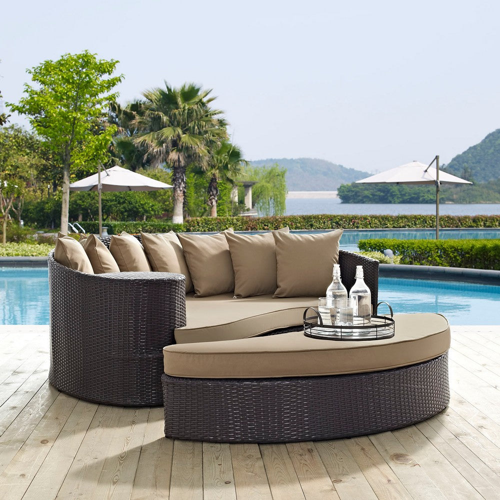 Convene Outdoor Patio Daybed by Modway| Espresso Mocha