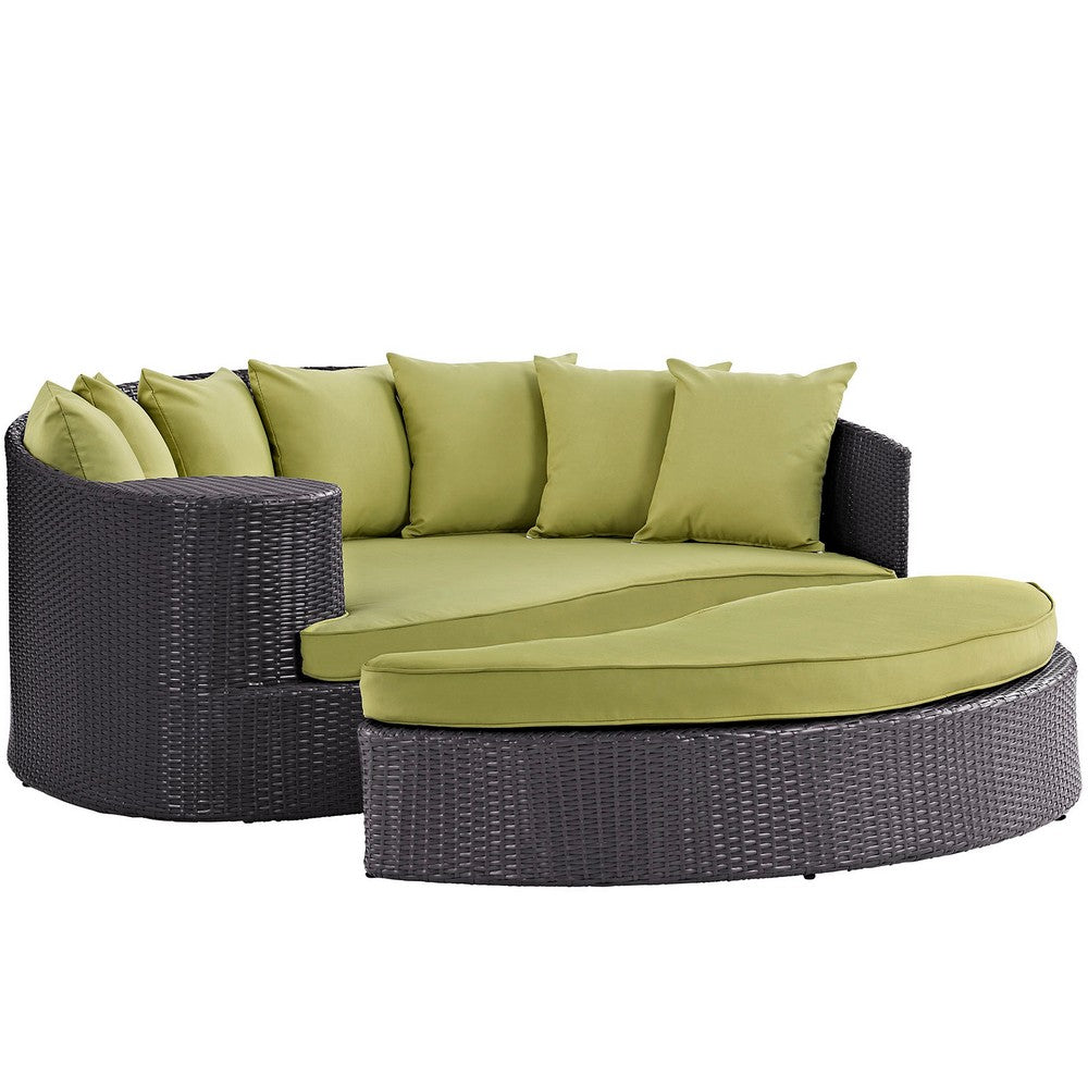 Convene Outdoor Patio Daybed by Modway| Espresso Peridot
