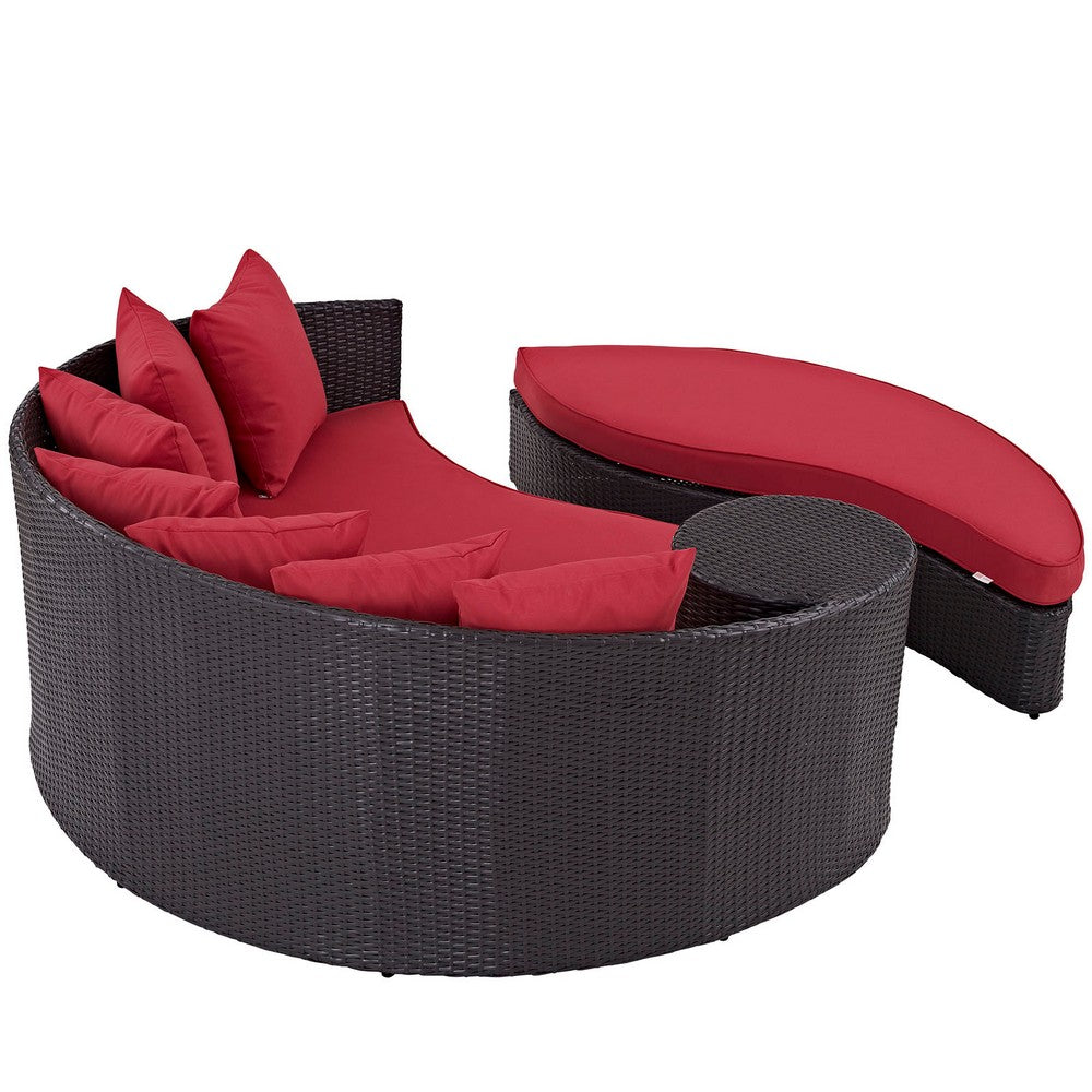 Convene Outdoor Patio Daybed by Modway| Espresso Red