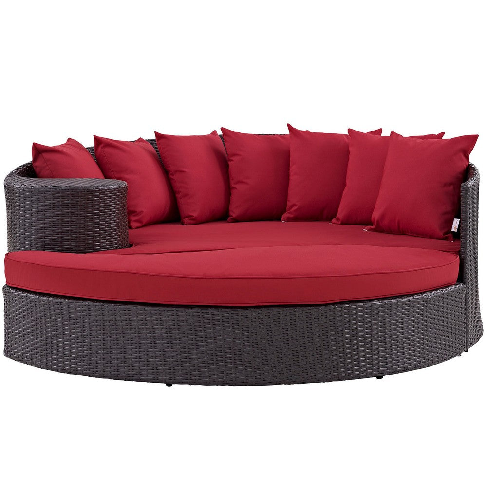 Convene Outdoor Patio Daybed by Modway| Espresso Red