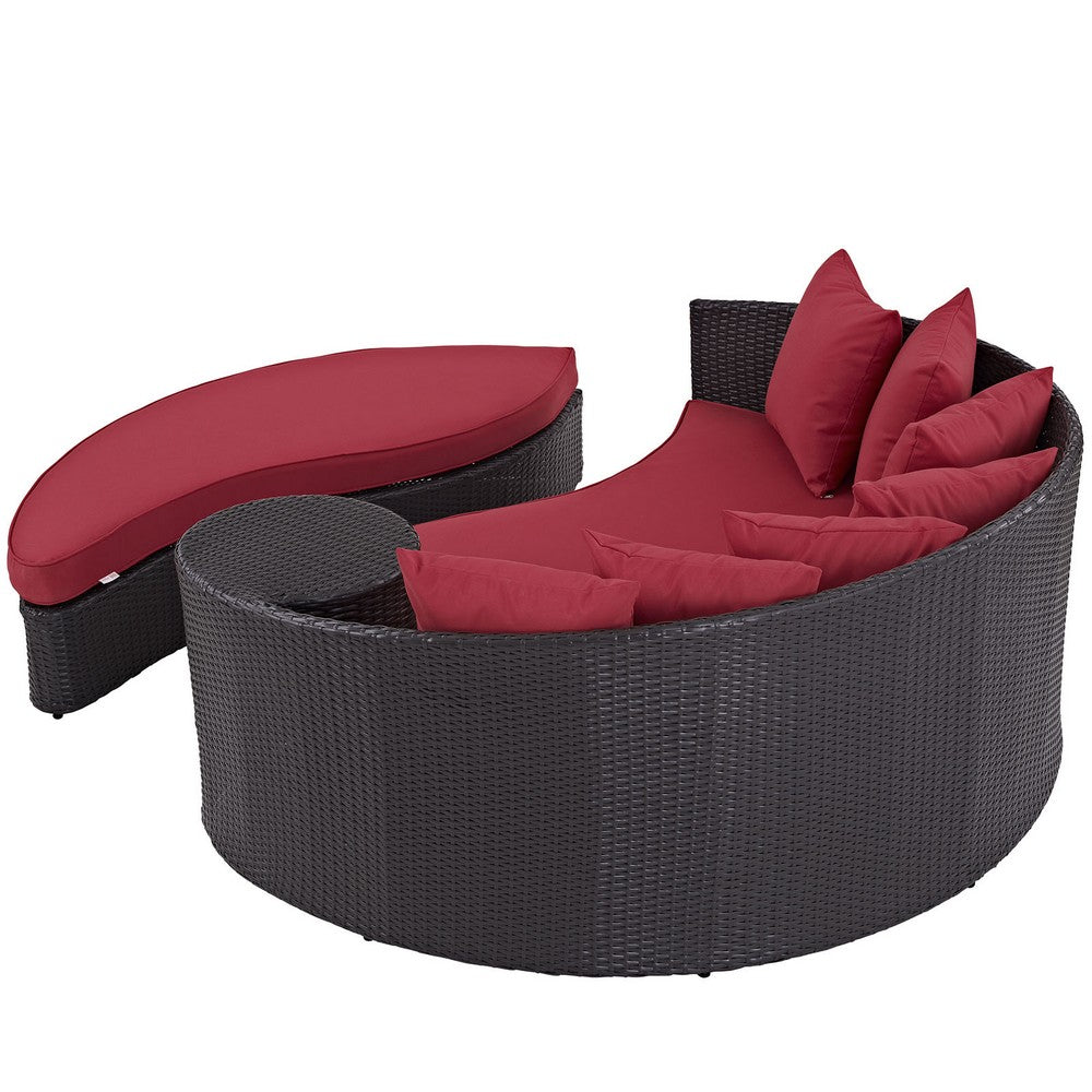 Convene Outdoor Patio Daybed by Modway| Espresso Red
