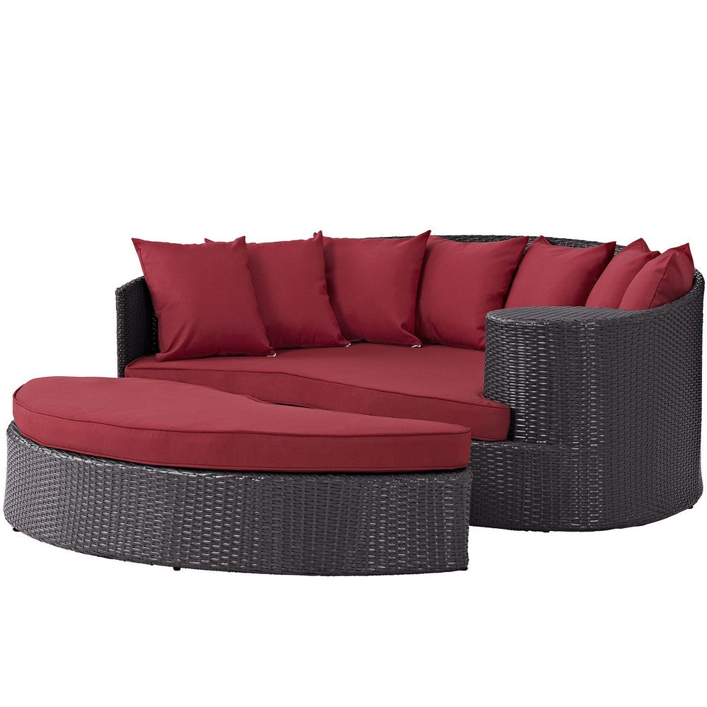 Convene Outdoor Patio Daybed by Modway| Espresso Red