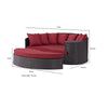 Convene Outdoor Patio Daybed by Modway| Espresso Red