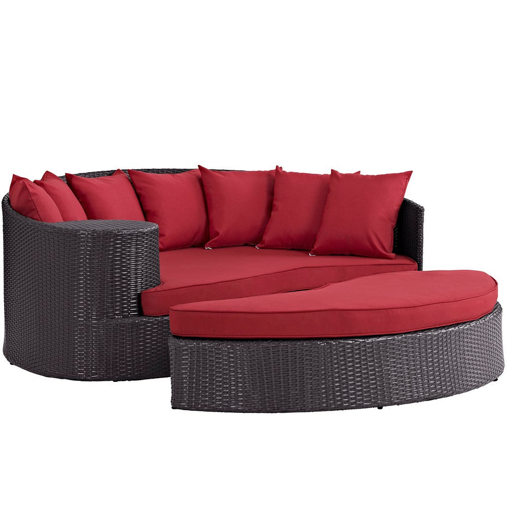Convene Outdoor Patio Daybed by Modway| Espresso Red
