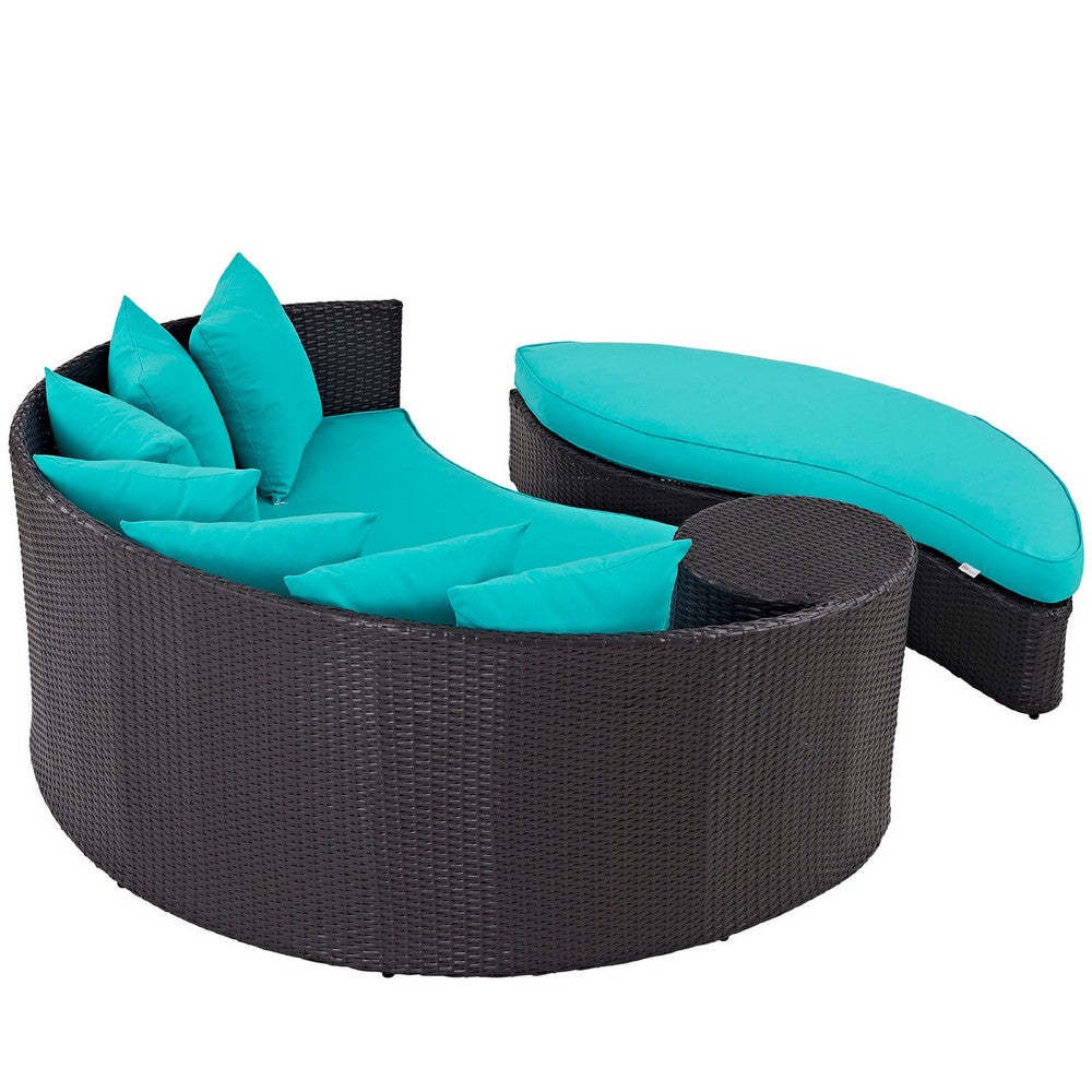 Convene Outdoor Patio Daybed by Modway| Espresso Turquoise