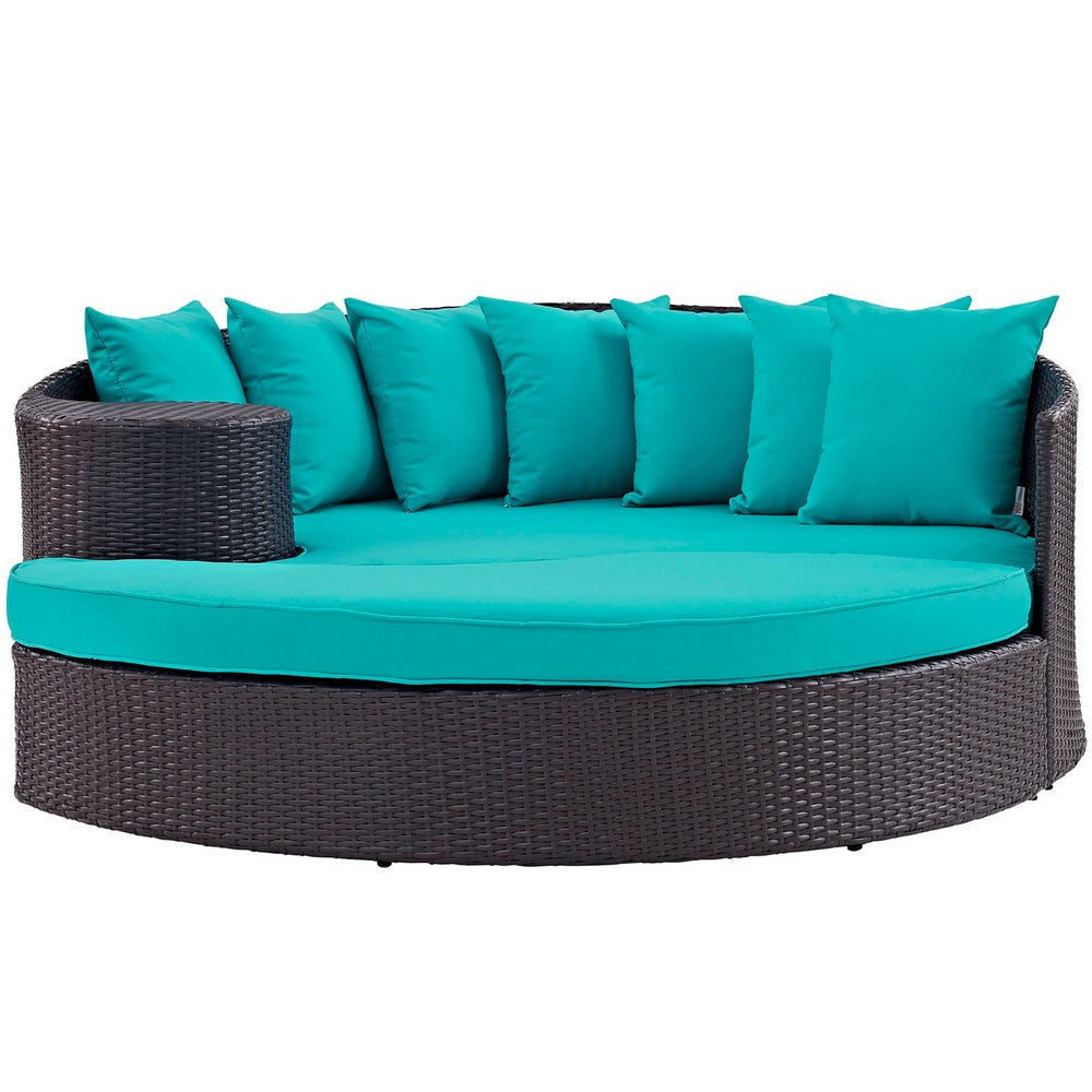 Convene Outdoor Patio Daybed by Modway| Espresso Turquoise