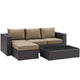 Convene 3 Piece Outdoor Patio Sofa Set by Modway| Espresso Mocha
