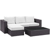 Convene 3 Piece Outdoor Patio Sofa Set by Modway| Espresso White