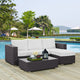 Convene 3 Piece Outdoor Patio Sofa Set by Modway| Espresso White