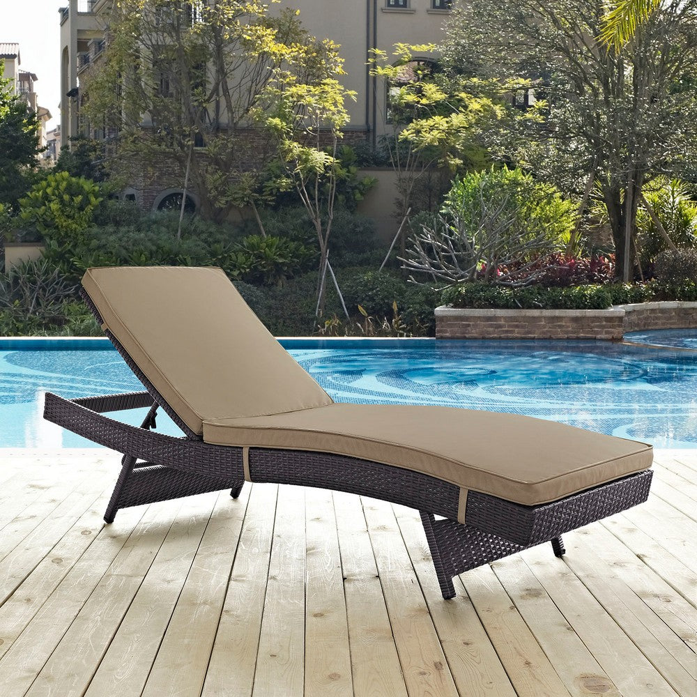 Convene Outdoor Patio Chaise by Modway| Espresso Mocha