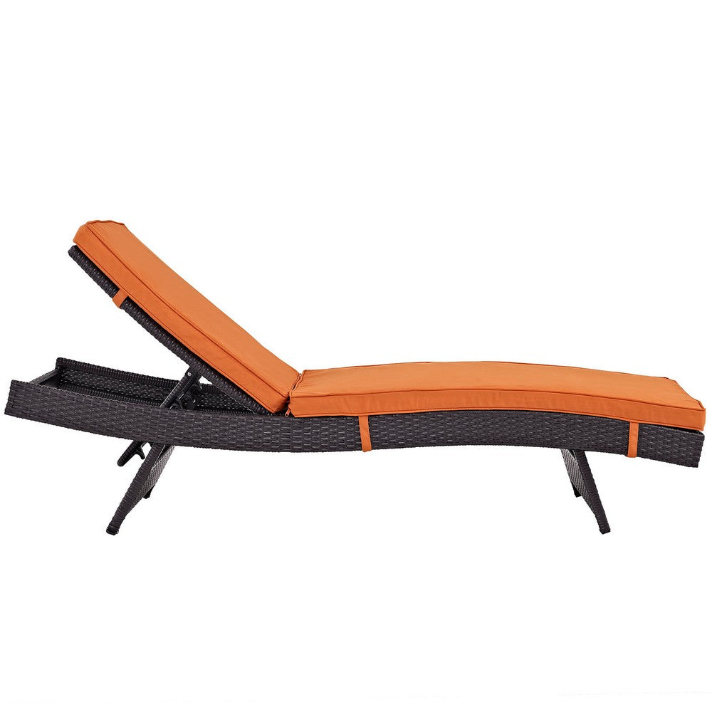 Convene Outdoor Patio Chaise by Modway| Espresso Orange