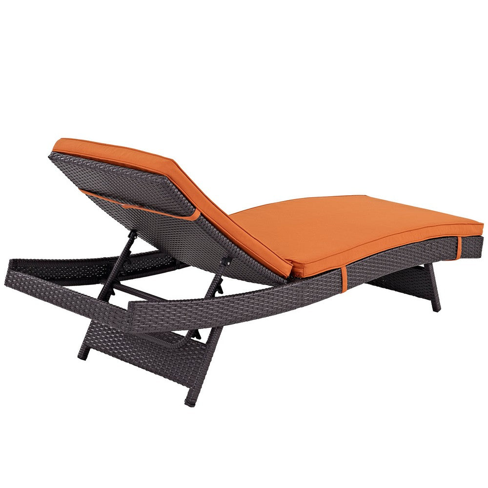 Convene Outdoor Patio Chaise by Modway| Espresso Orange