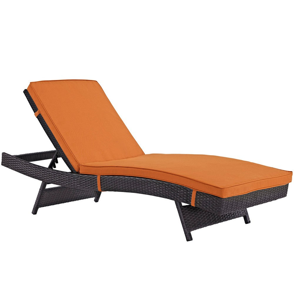 Convene Outdoor Patio Chaise by Modway| Espresso Orange
