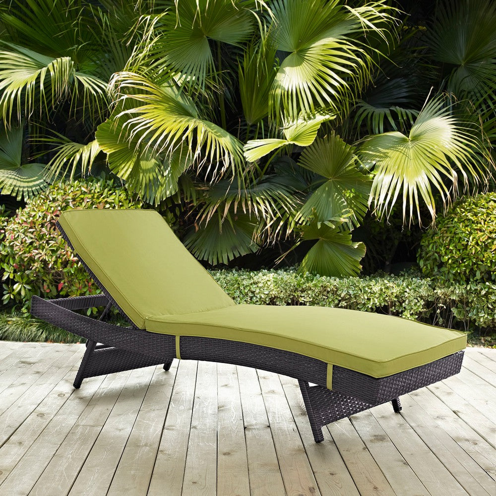 Convene Outdoor Patio Chaise by Modway| Espresso Peridot