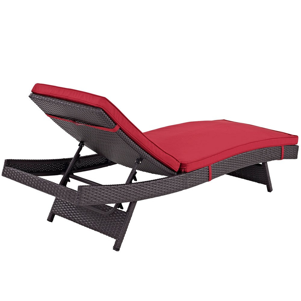 Convene Outdoor Patio Chaise by Modway| Espresso Red