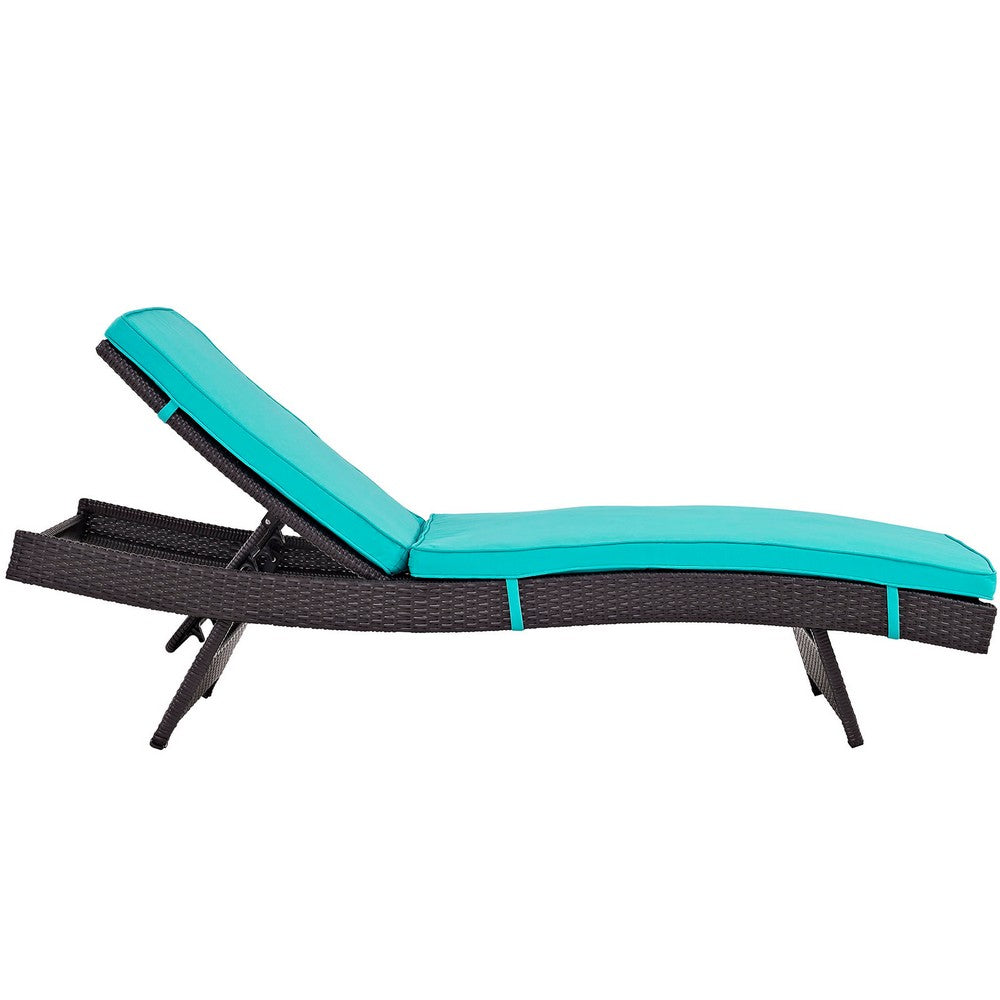 Convene Outdoor Patio Chaise by Modway| Espresso Turquoise
