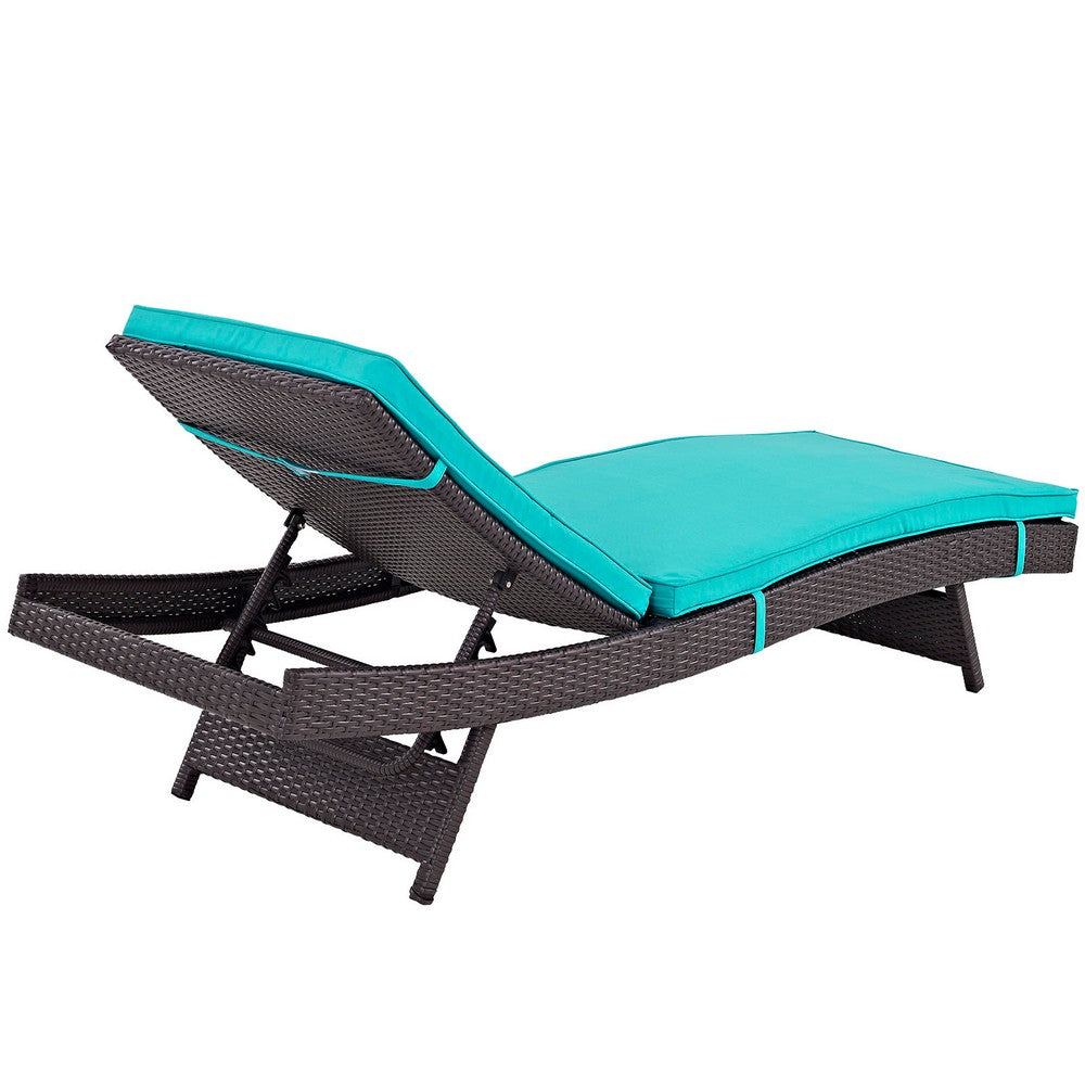 Convene Outdoor Patio Chaise by Modway| Espresso Turquoise