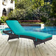 Convene Outdoor Patio Chaise by Modway| Espresso Turquoise