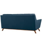 Modway Beguile Mid-Century Modern Sofa Upholstered Fabric with Sofa and Two Armchairs in Azure MDY-EEI-2184-AZU-SET