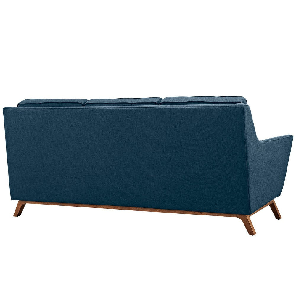 Modway Beguile Mid-Century Modern Sofa Upholstered Fabric with Sofa and Two Armchairs in Azure MDY-EEI-2184-AZU-SET