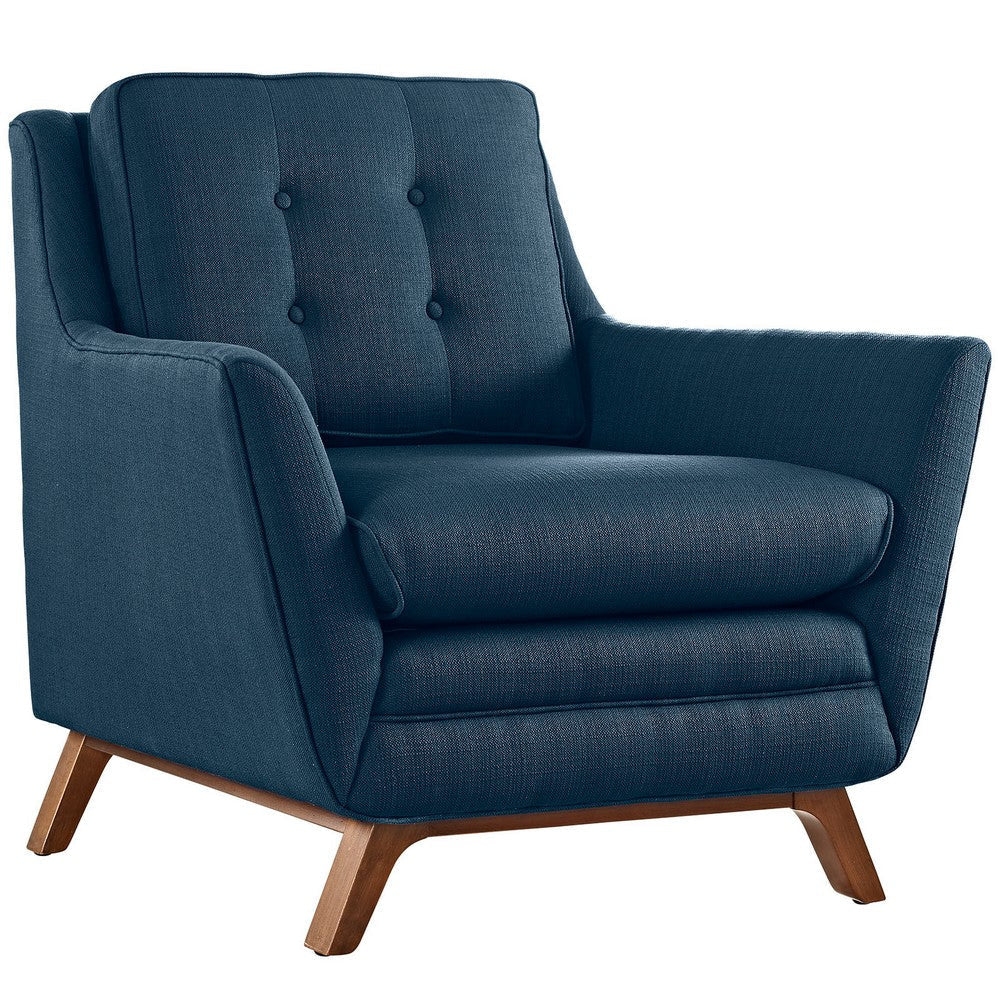 Modway Beguile Mid-Century Two Modern Armchair Set Upholstered Fabric in Azure MDY-EEI-2185-AZU-SET