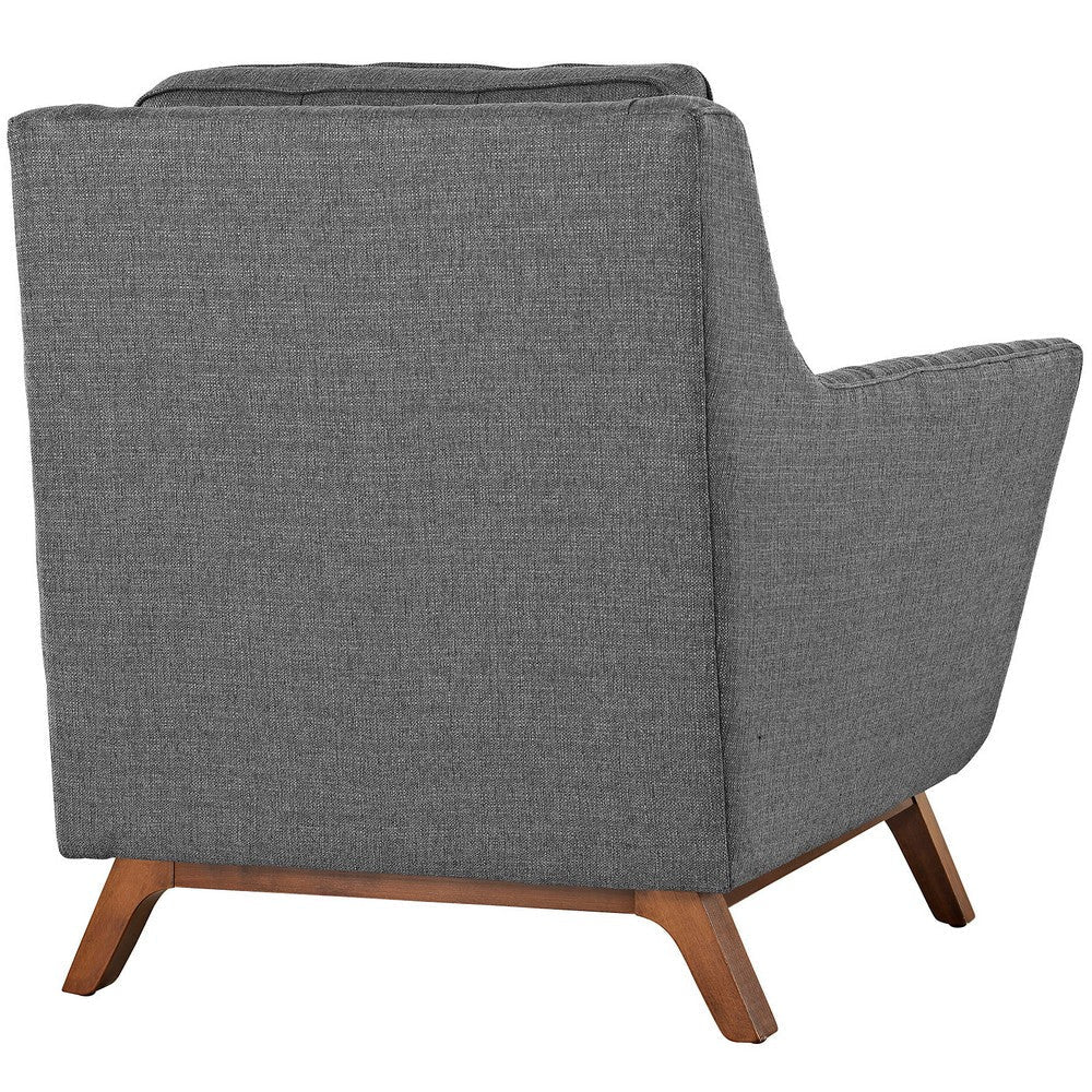 Modway Beguile Mid-Century Two Modern Armchair Set Upholstered Fabric in Gray MDY-EEI-2185-DOR-SET