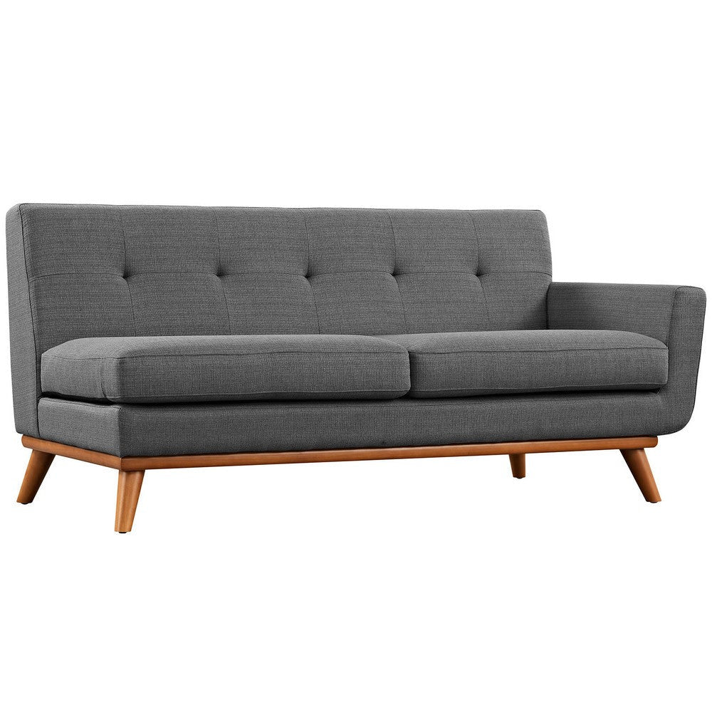 Modway Engage Mid-Century Modern Upholstered Fabric 5-Piece Sectional Sofa in Gray Seating For Six MDY-EEI-2186-DOR-SET