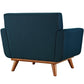 Modway Engage Mid-Century Modern Upholstered Fabric Accent Armchair and Ottoman in Azure MDY-EEI-2187-AZU-SET