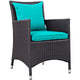 Convene 2 Piece Outdoor Patio Dining Set by Modway| Espresso Turquoise