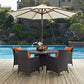 Modway Convene 7-pc Outdoor Patio Dining Set with Machine Washable Cushions in Espresso Orange MDY-EEI-2193-EXP-ORA-SET