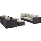 Modway Convene Collection 7-Piece Outdoor Patio Sectional Set in Espresso Beige MDY-EEI-2200-EXP-BEI-SET